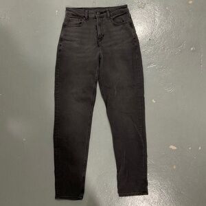 American eagle grey stretch mom jeans size 0